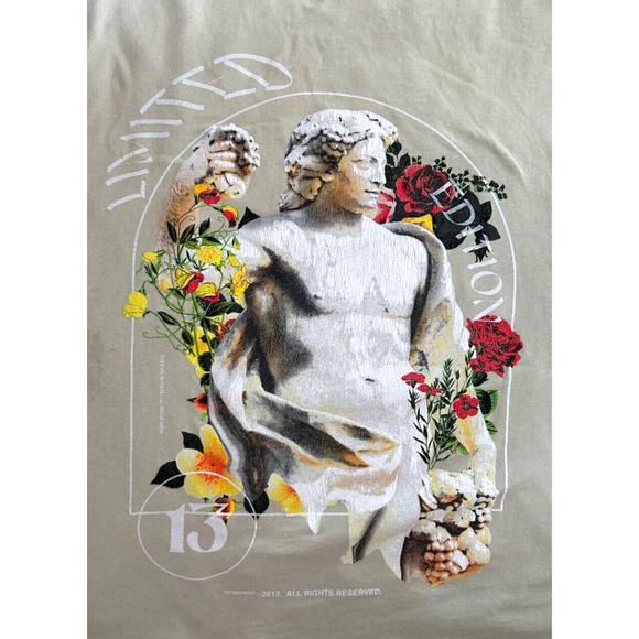 Boohoo Man Oversized T Shirt XS Limited Edition OFCL 13 Tan Art - Picture 2 of 10